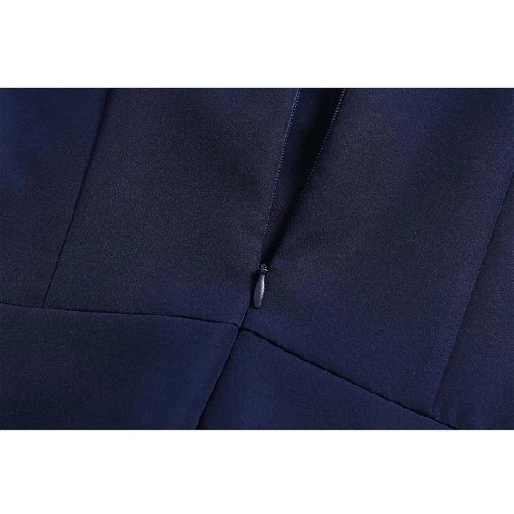 NWT Elegant Navy Off-Shoulder Dress - Picture 4 of 6